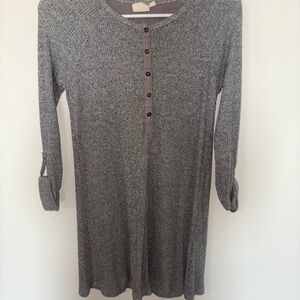 White Crow Gray Button-Front Dress